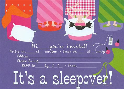 sleepover party invitation ideas